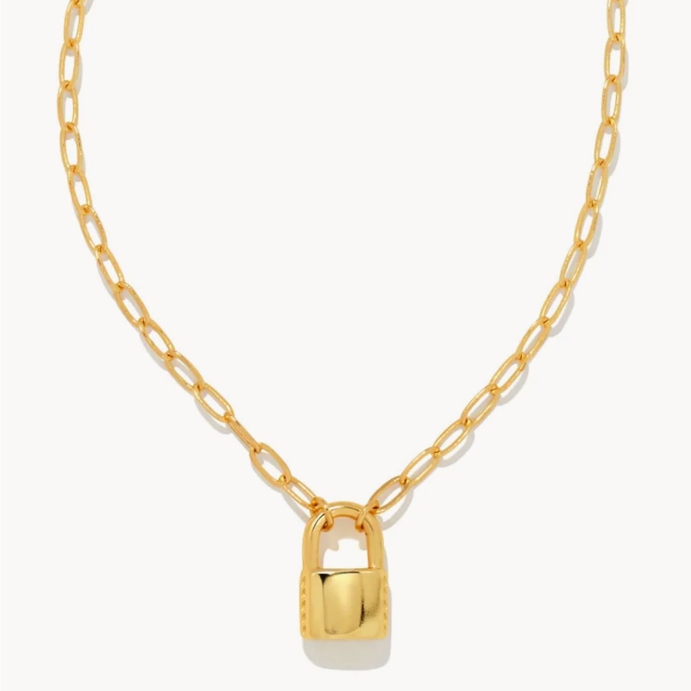 Kendra Scott Jess Small Lock Chain Necklace in Gold